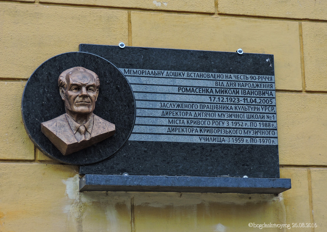 Krywyj Rih, Улица Грабовского, 12. Krywyj Rih — Memorial plaques