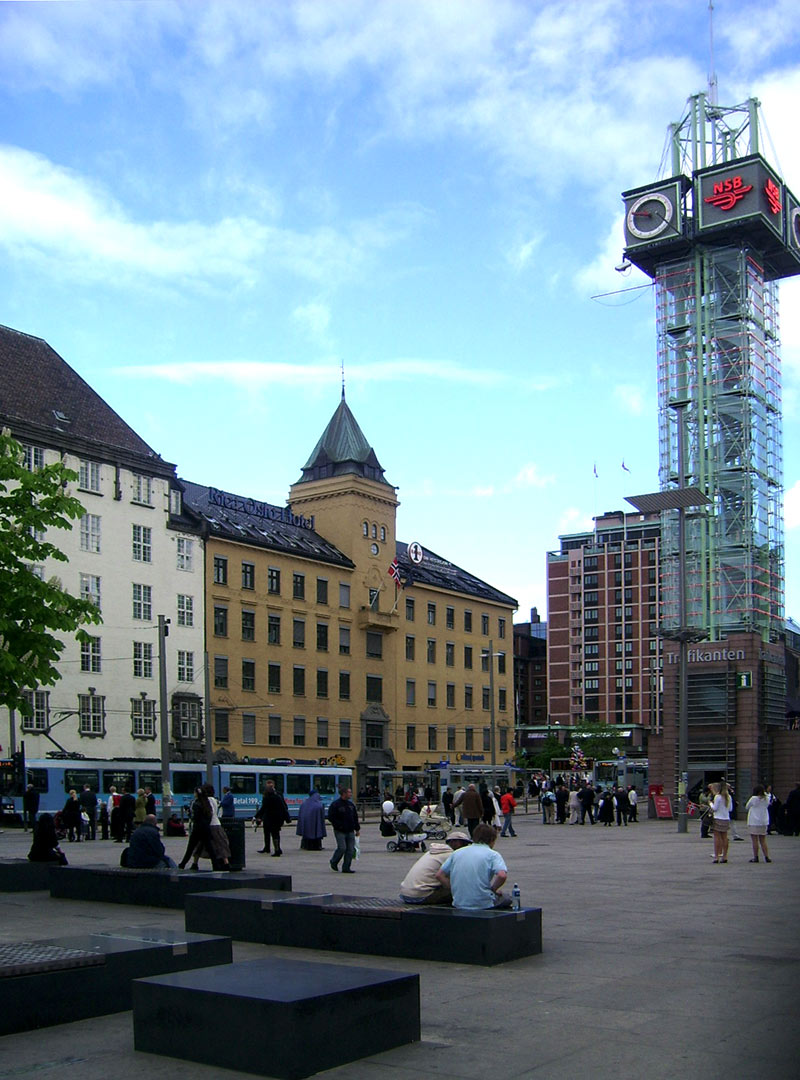 Осло, Jernbanetorget, 1; Karl Johans gate, 2; Biskop Gunnerus' gate, 3