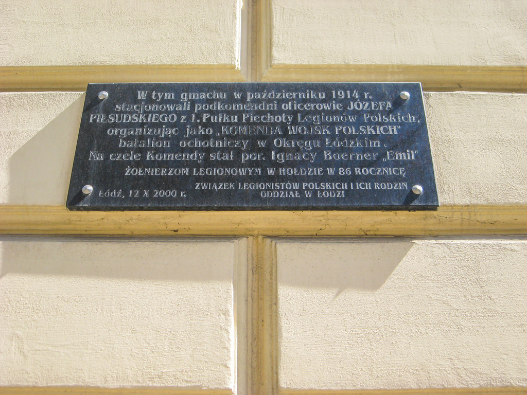 Łódź, Ulica Henryka Sienkiewicza, 46. Łódź — Memorial plaques