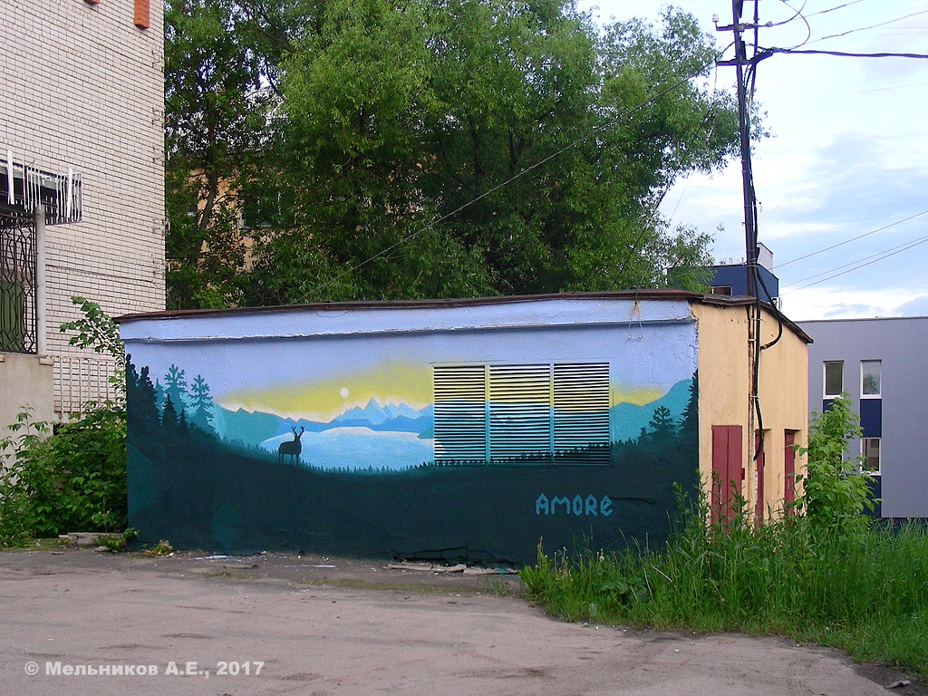 Иваново, Пограничный переулок, 10А*. Монументальное искусство (мозаики, росписи, барельефы, сграфито)