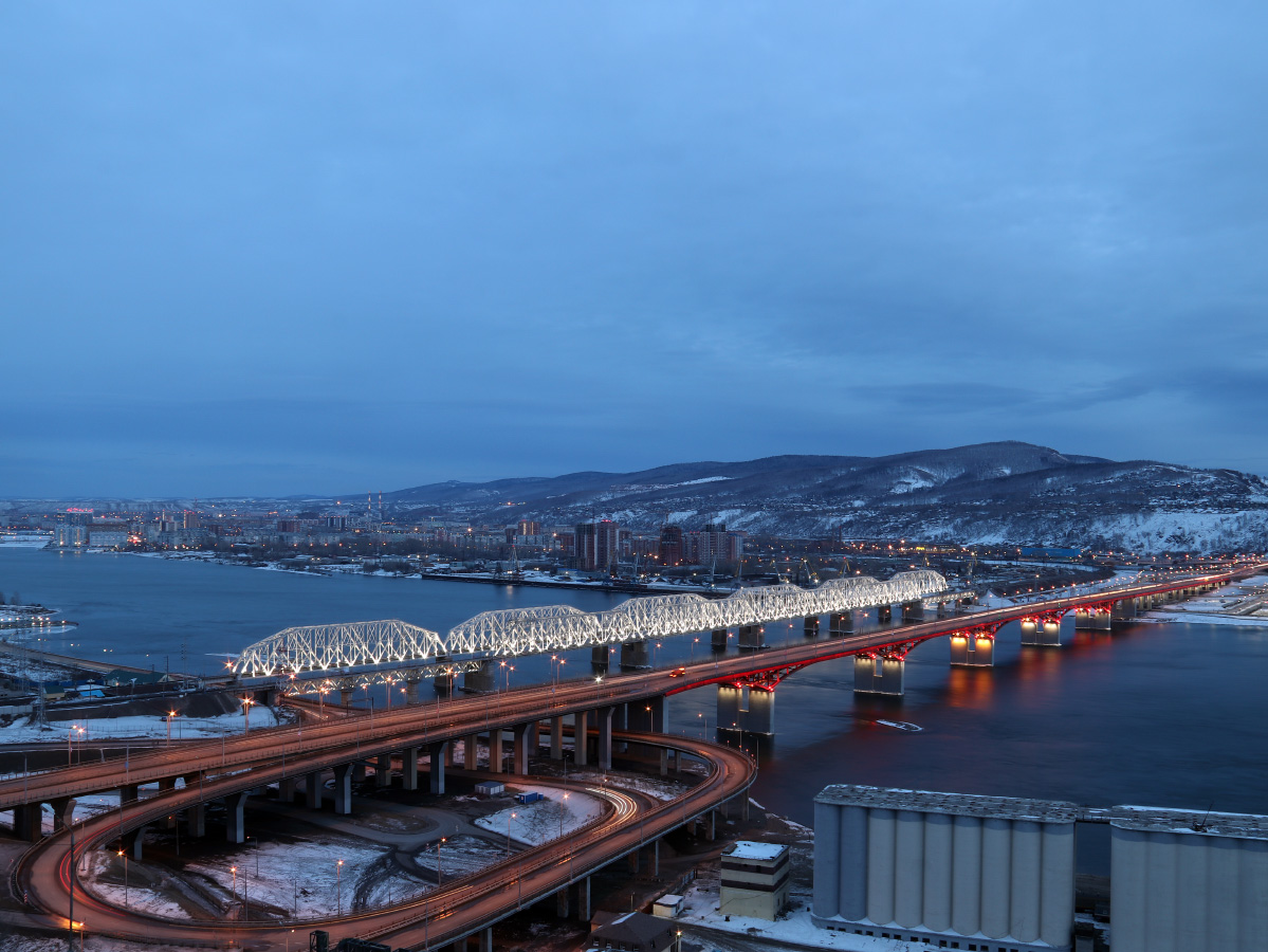 ЖД мост через Енисей в Красноярске