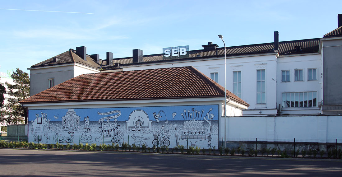 Pärnu, Rüütli, 40a/1. Монументальное искусство (мозаики, росписи)