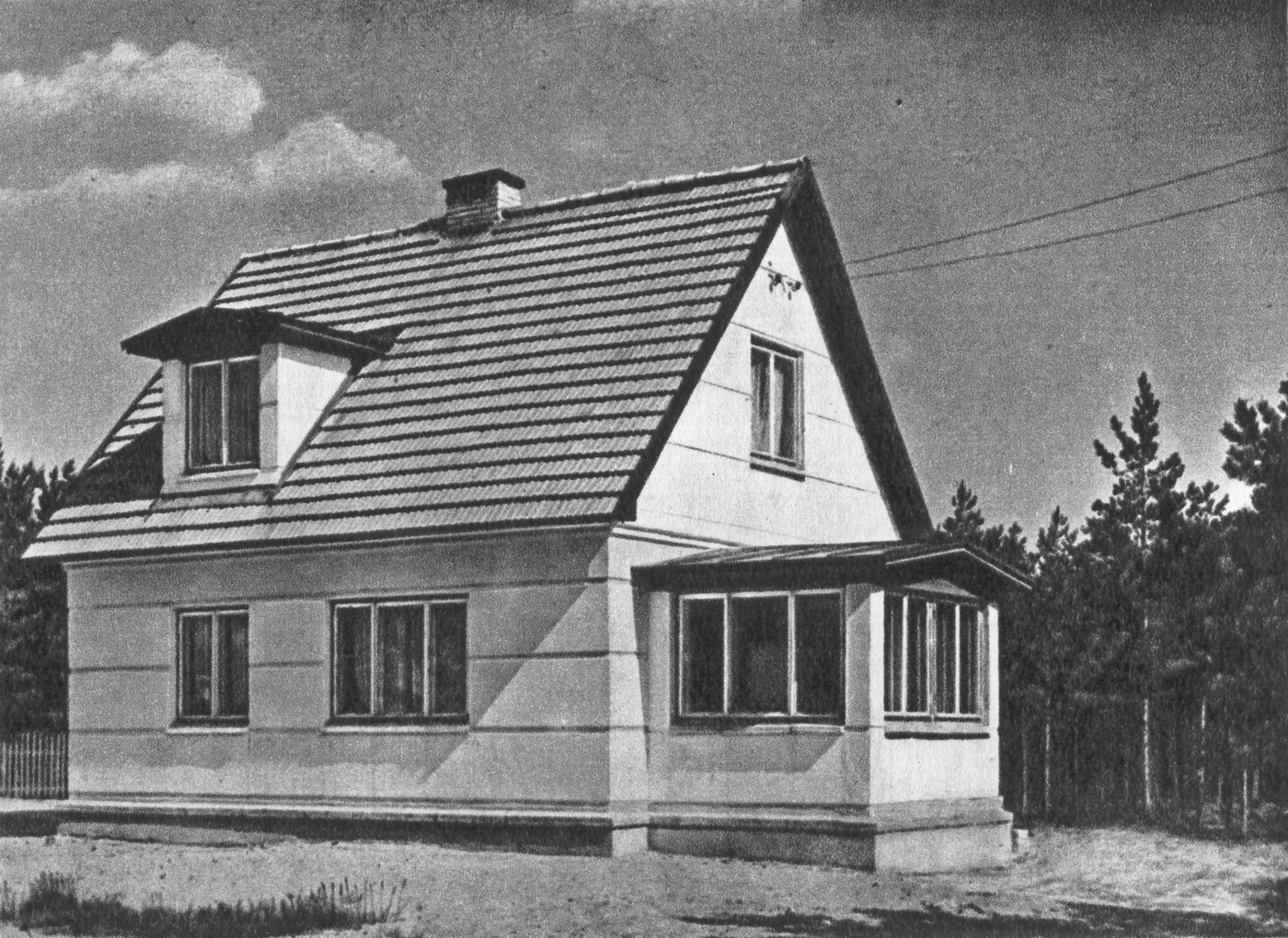 Project House with mansard 1-apartment 4-rooms (for Estonia) — Drawings and Plans