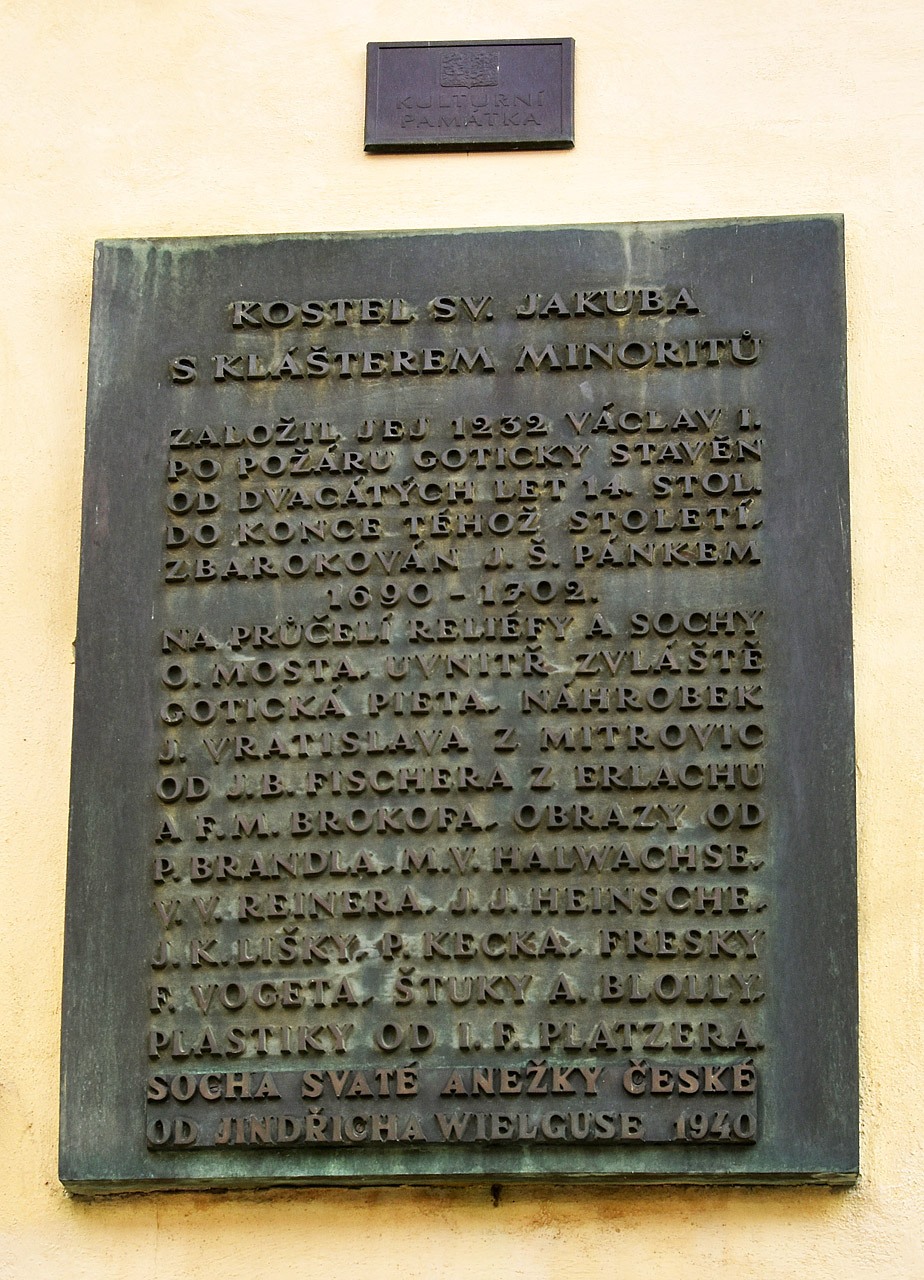 Прага, Malá Štupartská. Прага — Memorial plaques