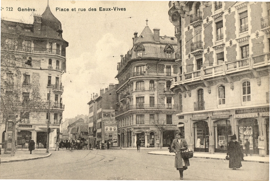 Женева, Rue des Eaux-Vives, 1; Avenue Pictet-de-Rochemont, 1 / Rue des Eaux-Vives, 2; Place des Eaux-Vives, 3 / Avenue Pictet-de-Rochemont, 4